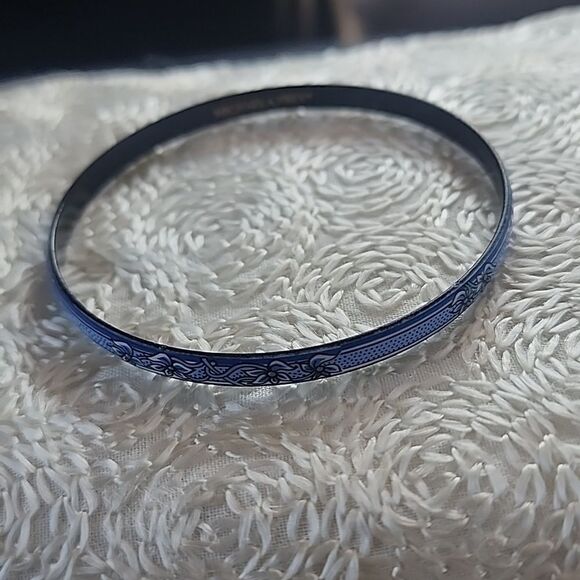 Michaela Frey Bracelet Vintage Enamel Bangle Blue Thin - Picture 4 of 7